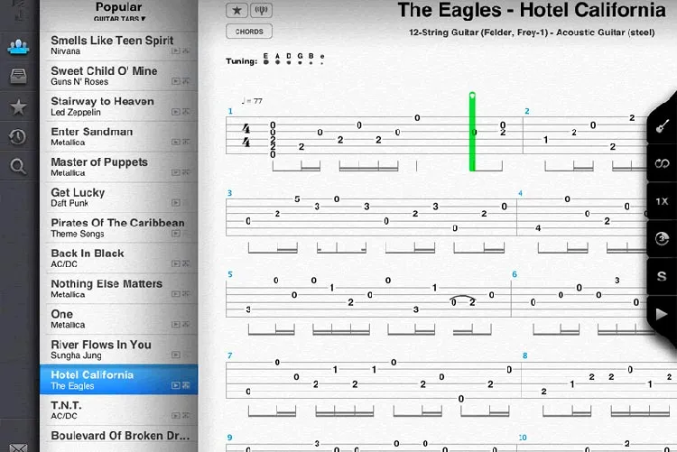 Songsterr : l’appli Android pour les tablatures de guitare