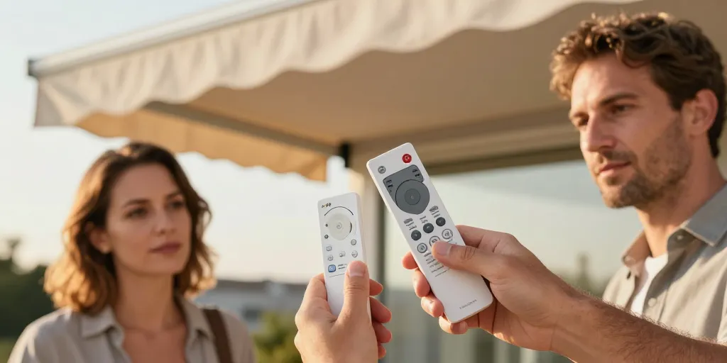 Télécommande store banne : l&rsquo;universelle ou la marque, laquelle choisir ?