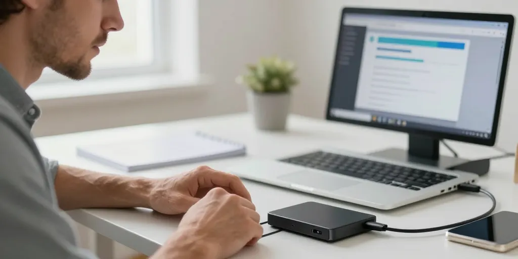 sauvegarde de données disque dur externe